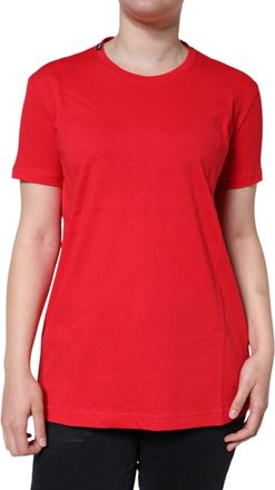 Dolce & Gabbana Womens Cotton Crew Neck T-Shirt Red