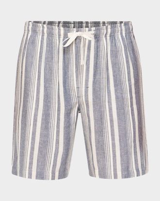 Majestic International Men & apos;s Summer Woven Stripe Lounge Shorts