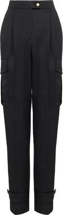 Alexander McQueen High waist wollen broek - Zwart
