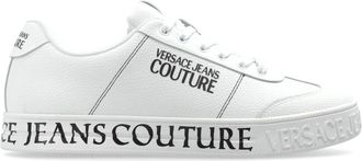 Versace Jeans Couture Logo Leren Sneaker - Heren - Sneakers - Wit - 43 EU - Leer - Schoenen