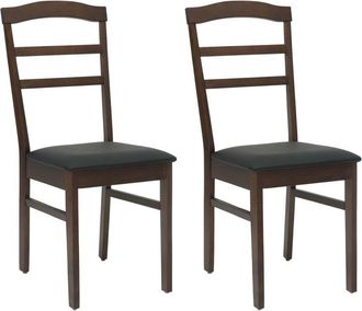 vidaXL Silla De Comedor 2 Pcs Marr&oacute;n Claro Y Negro Vidaxl