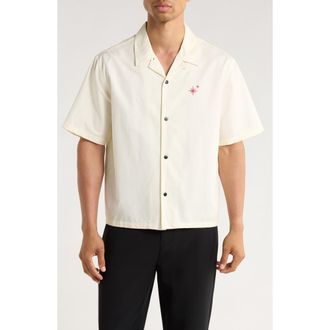 PacSun Roam to Remember Camp Shirt in Cream at Nordstrom, Size Large
