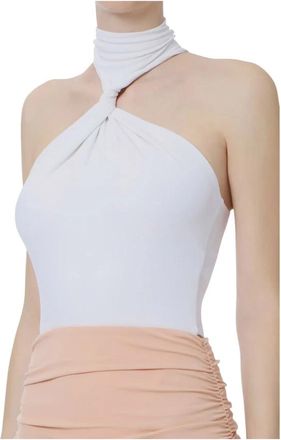 Elisabetta Franchi Bodysuit van cr&ecirc;pe jersey - Dames - Tops zonder mouwen - Beige - S - Tops