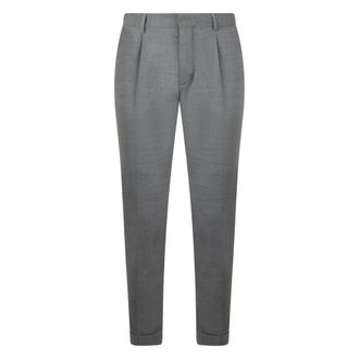 Moorer Heren, Broeken, Grijs, Maat: XS Wol