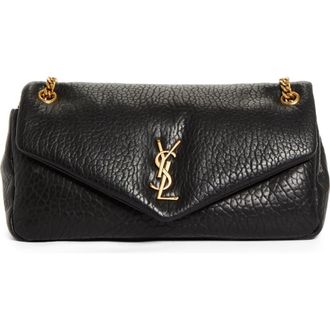 Saint Laurent Medium Calypso Leather Shoulder Bag in Noir at Nordstrom
