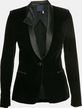 Lanvin Black Velvet Single Breasted Shawl Collar Tuxedo Jacket