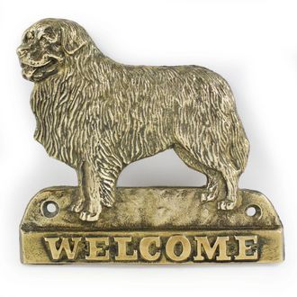 OEM Perro De Monta&ntilde;a Bern&eacute;s: Placa De Bienvenida De Lat&oacute;n Con Un Perro, Placa De Bienvenida &Uacute;nica Con La Palabra Welcome De Art-dog