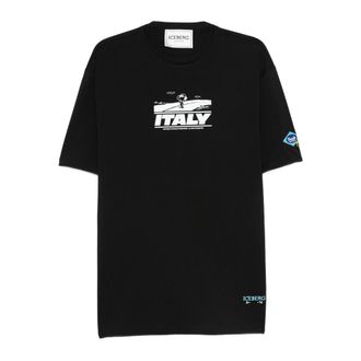 Tシャツ・カットソー ICE B ICEBERG Men T Shirts F014 63279000 Black Amazon.com: ICEBERG Mens Logo Tape Graphic T-Shirt Medium