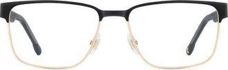 Carrera 56mm Rectangular Optical Glasses in Black Gold at Nordstrom