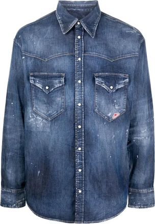 Dsquared2 Denim Overhemd met Borstzakken - Heren - Spijkeroverhemden - Blauw - L - Denim - Overhemden