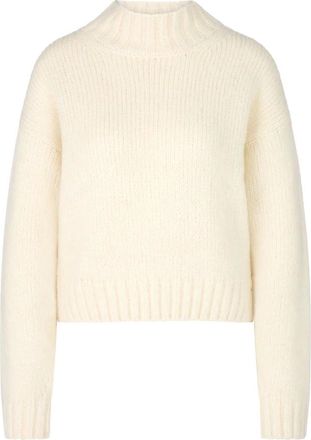 Marc Cain Turtlenecks, female, White, L, Alpaca Pullover with Wide Fit