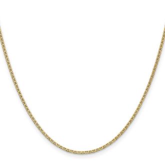 Diamond2Deal 14k Yellow Gold 1.5mm Lightweight Flat Anchor Link Pendant Chain Necklace