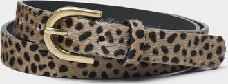 Simons Womens Spotted pony hair leather belt