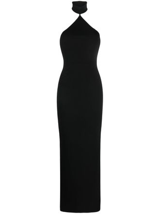 Solace London Blanca halterneck maxi dress - women - Polyester/Elastane - 12 - Black