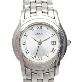 Gucci Pre-owned Watches, female, Gray, Size: ONE SIZE Pre-owned Stainless Steel Watch