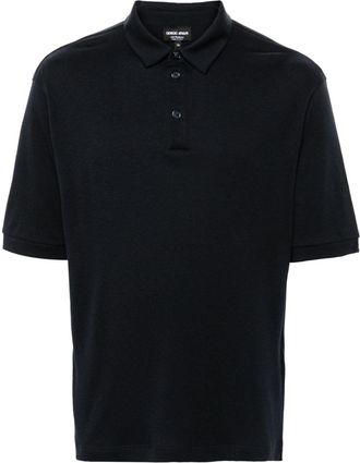 Giorgio Armani cashmere polo shirt - men - Cashmere - 52 - Blue