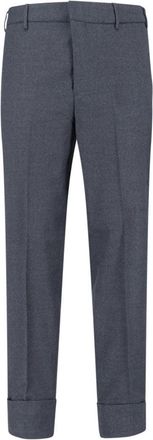 Cruna Mid-Rise Grey Wool Trousers With Tailored Finish