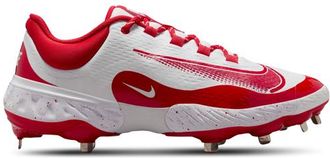 Nike Mens Alpha Huarache Elite 4 Low - Baseball Shoes White/University Red Size 10.0