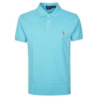 Polo Ralph Lauren Polo Shirts, male, Blue, Size: XL Slim Fit Mesh Polo Shirt