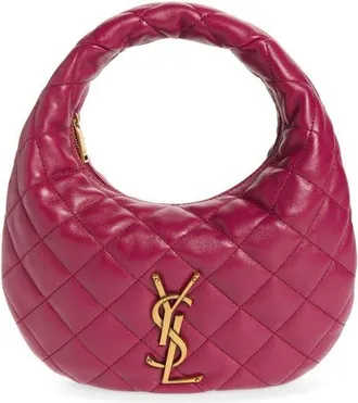 Saint Laurent Baby Icare Quilted Leather Hobo Bag in Deep Fuchsia at Nordstrom