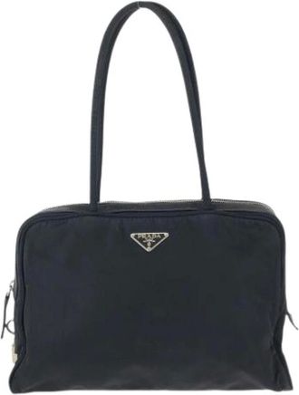 Prada Pre-owned Handbags, female, Black, Size: ONE SIZE Pre-owned Tessuto Nylon 2way Bag