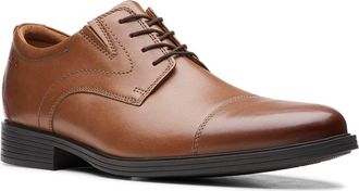 Clarks Whiddon Cap Toe Oxford - Wide Width Available in Dark Tan L at Nordstrom Rack, Size 8