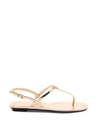 Prada Golden Logo Sandals