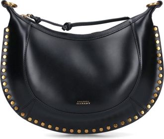 Isabel Marant Crescent-Shape Black Leather Shoulder Bag