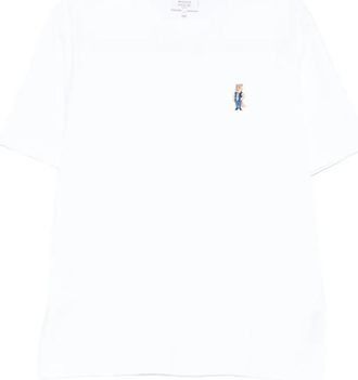 Maison Kitsuné White Crewneck Logo T-Shirt
