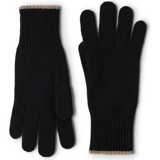 Brunello Cucinelli Cashmere knit gloves in Black at Nordstrom, Size X-Large