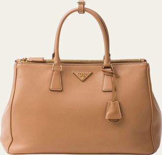 Prada Galleria Large Grain Leather Top-Handle Bag
