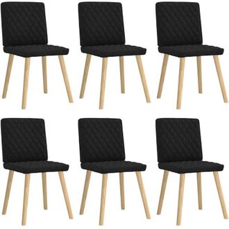 vidaXL Vidaxl - Sillas De Comedor Giratorias 6 Unidades Tela Negras