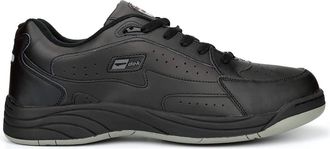 Generic Mens Wide Fit Trainers, Size 10 UK, Black, Coated Leather, E Fitting, Non Marking Sole, Padded Collar & Tongue, Sports, Casual, Low Top, Lace-Up, Soli