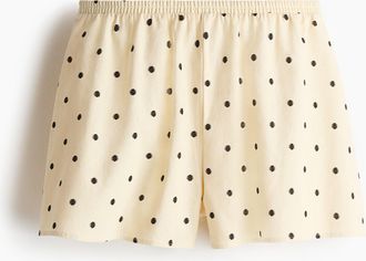 H&M Shorts aus Leinengemisch - Blassgelb/Polka Dots