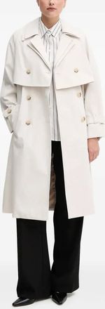 Sisley double-breasted trench coat - Neutrals