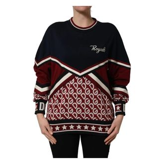 Dolce & Gabbana Panelled Royals Patch Sweatshirt - female - Dolce & Gabbana - Sweatshirts - Multicolor - 2XS - Sweatshirts & Hoodies