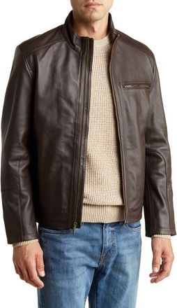 Cole Haan Classic Leather Moto Jacket in Java at Nordstrom Rack, Size Xx-Large
