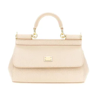 Dolce & Gabbana Tassen, Dames, Roze, ONE Size, Leer, Sicily Kleine Handtas