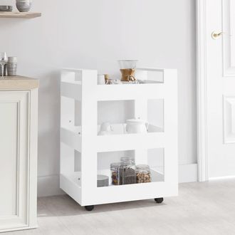 vidaXL Vidaxl - Carrito De Cocina Madera Contrachapada Blanco 60x45x80 Cm