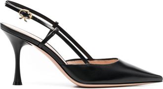 Gianvito Rossi Black Leather Slingback Pumps