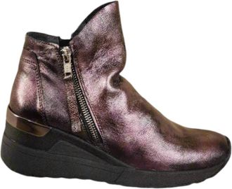 Eric Michael Womens Nancy Leather Wedge Boot In Bordo