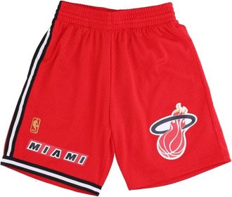 Mitchell & Ness Miami Heat Basketbalshorts - Heren - Fitness - Rood - XL - Polyester - Fitness