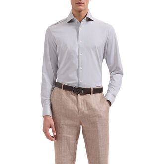 Bugatchi Devon OoohCotton Geo Print Button-Up Shirt in Sand at Nordstrom, Size Xxx-Large