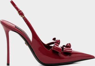 Dolce & Gabbana Patent Leather Bow Slingback Pumps