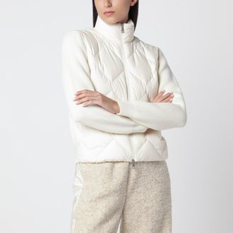 Moncler Cardigan imbottito con zip bianco