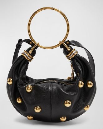 Chloé Bracelet Mini Studded Grained Leather Shoulder Bag
