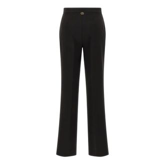 Twinset Broeken, Dames, Zwart, XS, Polyester, Uitlopende broek