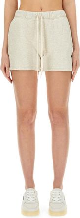 Autry Beige Cotton Solid Shorts