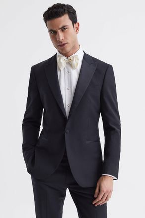 Reiss Navy Peak Lapel Single-breasted Tuxedo Jacket Slim-fit, 42R