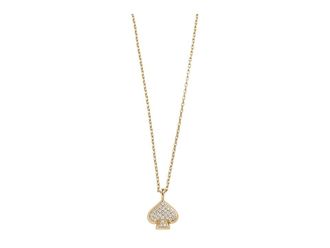 Kate Spade New York Everyday Spade Pave Mini Pendant Womens Necklace Clear/Gold, Brass